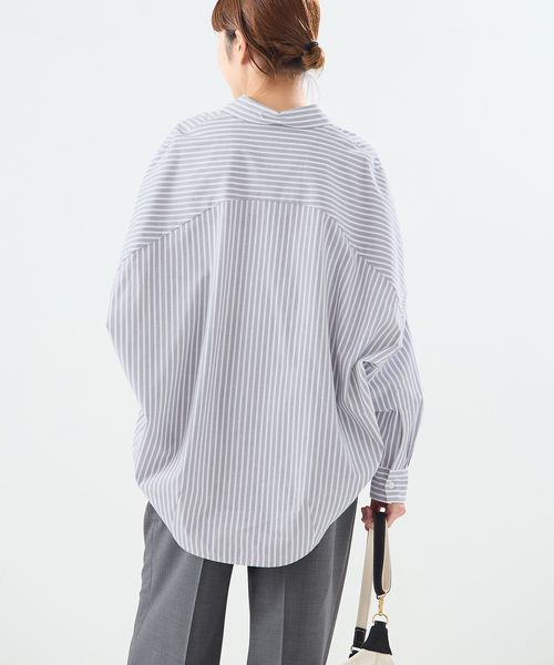 journal standard L'essage（ジャーナルスタンダードレサージュ）の「タイプライターBIGシャツ（シャツ/ブラウス・レディース・ホワイト/チャコールグレー/ネイビー・FREE）」の22枚目の写真