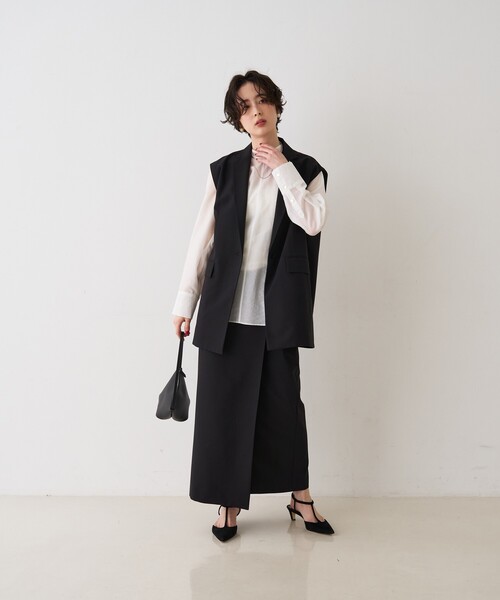 Rouge vif Anna（ルージュヴィフアンナ）の「【セットアップ対応】ラップタイトスカート（スカート・レディース・ブラック/モカ・36/38）」の21枚目の写真