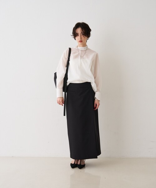 Rouge vif Anna（ルージュヴィフアンナ）の「【セットアップ対応】ラップタイトスカート（スカート・レディース・ブラック/モカ・36/38）」の19枚目の写真