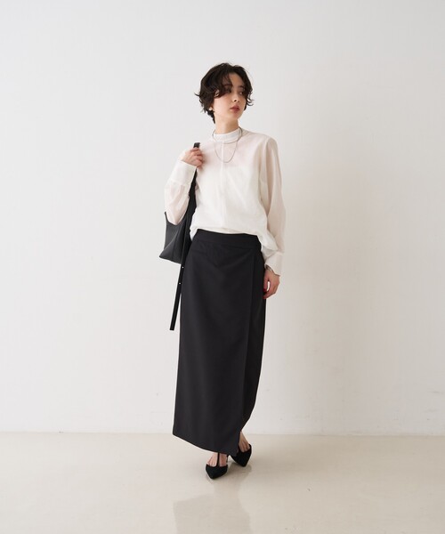 Rouge vif Anna（ルージュヴィフアンナ）の「【セットアップ対応】ラップタイトスカート（スカート・レディース・ブラック/モカ・36/38）」の18枚目の写真