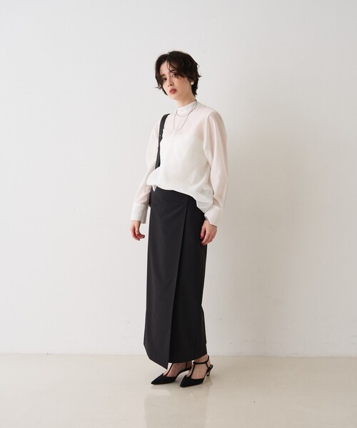 Rouge vif Anna（ルージュヴィフアンナ）の「【セットアップ対応】ラップタイトスカート（スカート・レディース・ブラック/モカ・36/38）」の17枚目の写真