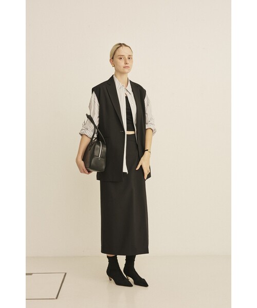 Rouge vif Anna（ルージュヴィフアンナ）の「【セットアップ対応】ラップタイトスカート（スカート・レディース・ブラック/モカ・36/38）」の13枚目の写真