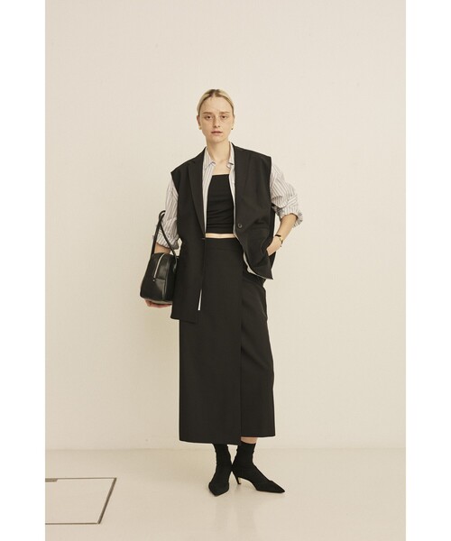 Rouge vif Anna（ルージュヴィフアンナ）の「【セットアップ対応】ラップタイトスカート（スカート・レディース・ブラック/モカ・36/38）」の12枚目の写真