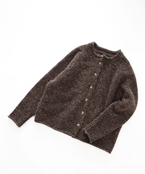 休日と詩(キュウジツトウタ)の「ウィークエンドカーディガン(ニット/セーター・レディース・ライトグリーン/ブラウン/ベージュ・FREE)」の2枚目の写真