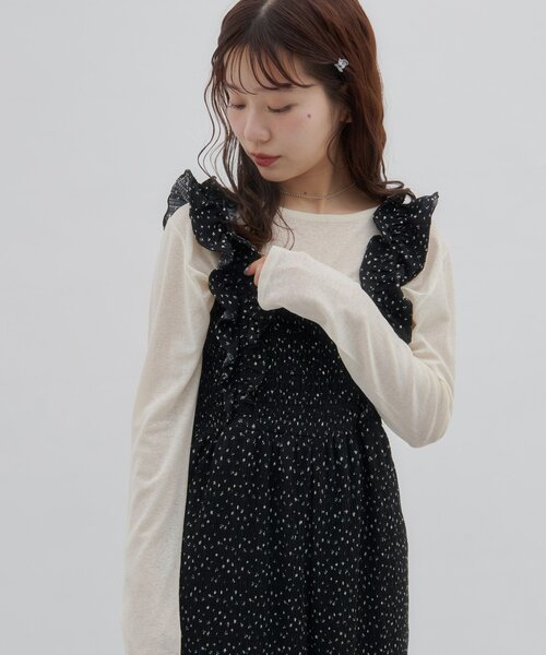 DISCOAT(ディスコート)の「【SS先行予約/umm.】肩フリルサロペット(サロペット/オーバーオール・レディース・ブラック/ライトベージュ/レモンイエロー・FREE)」の5枚目の写真