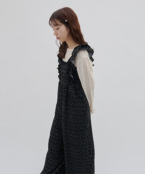 DISCOAT(ディスコート)の「【SS先行予約/umm.】肩フリルサロペット(サロペット/オーバーオール・レディース・ブラック/ライトベージュ/レモンイエロー・FREE)」の8枚目の写真