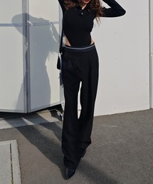 esutoreja | ウエストラインワイドパンツ(スラックス)