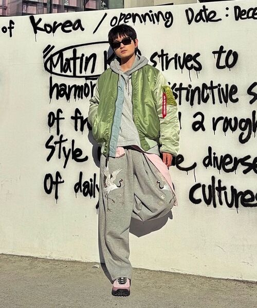 A NOTHING(アナッシング)の「CRANE EMB. H-T SWEAT PANTS (Charcoal)(スウェットパンツ・レディース・その他・MEDIUM/LARGE)」の5枚目の写真
