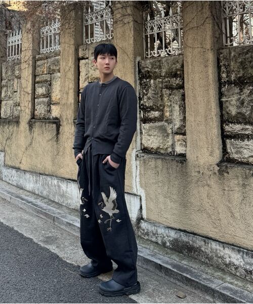 A NOTHING(アナッシング)の「CRANE EMB. H-T SWEAT PANTS (Charcoal)(スウェットパンツ・レディース・その他・MEDIUM/LARGE)」の7枚目の写真
