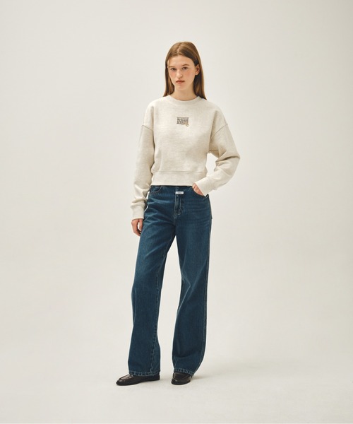 MARITHE + FRANCOIS GIRBAUD（マリテフランソワジルボー）の「W FLOWER CLASSIC LOGO CROP SWEATSHIRT（スウェット・レディース・チャコール/オートミール/スカイブルー・MEDIUM/SMALL）」の15枚目の写真