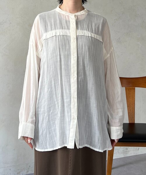 un dix cors(アンディコール)の「レーヨンコットンギャザーシャツ(シャツ/ブラウス・レディース・ブラック/オフホワイト・FREE)」の14枚目の写真