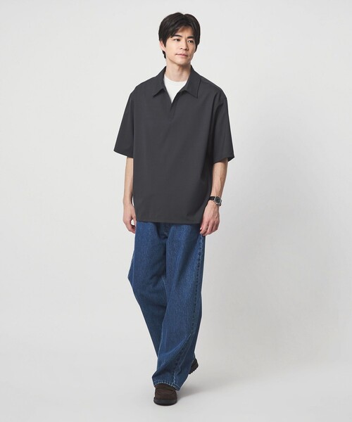 green label relaxing（グリーンレーベルリラクシング）の「ウォッシャブルトロ スキッパー 半袖 シャツ プルオーバー -ウォッシャブル・ストレッチ-（シャツ/ブラウス・メンズ・ダークブラウン/ダークグレー/イエロー・S/XL/L/M）」の12枚目の写真
