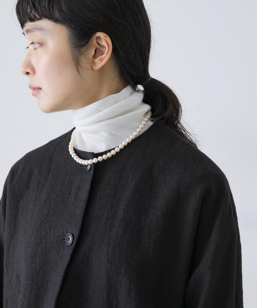 かぐれ(カグレ)の「リネンラミーノーカラージャケット(ノーカラージャケット・レディース・チャコールグレー/ブラック・FREE)」の9枚目の写真