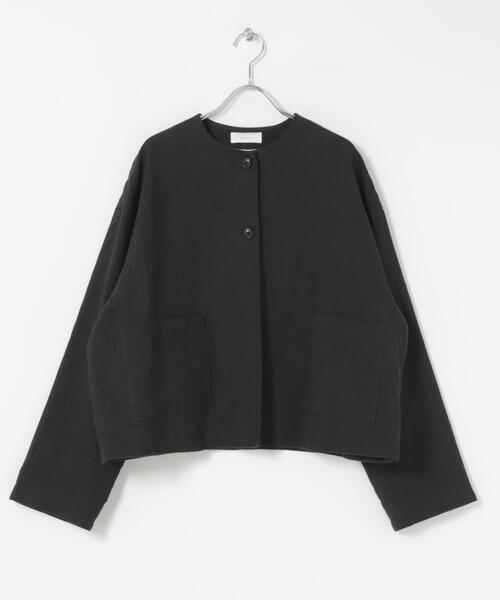 本日限定タイムセール中！新品　かぐれ　リネンラミーノーカラージャケット リネンラミーノーカラージャケット（ノーカラージャケット）｜かぐれ