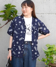 パイナップルひまわりプリント アロハシャツ(セットアップ対応)