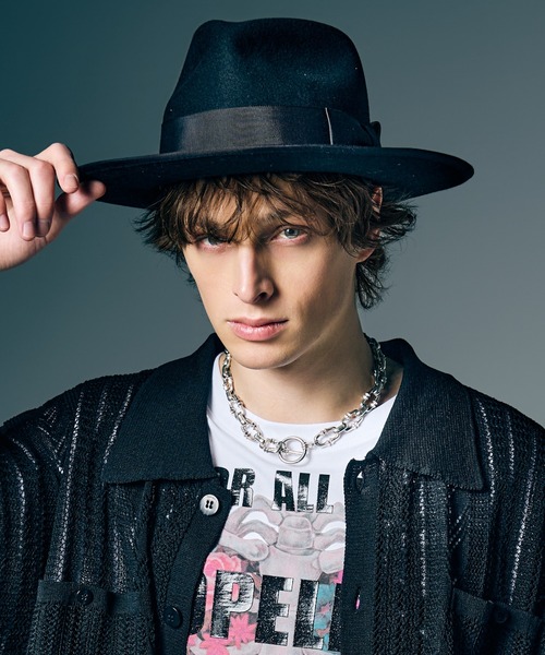 glamb（グラム）の「Wool Fedora Hat / ウールフェドラハット（ハット・メンズ・ベージュ/ブラック・FREE）」の5枚目の写真