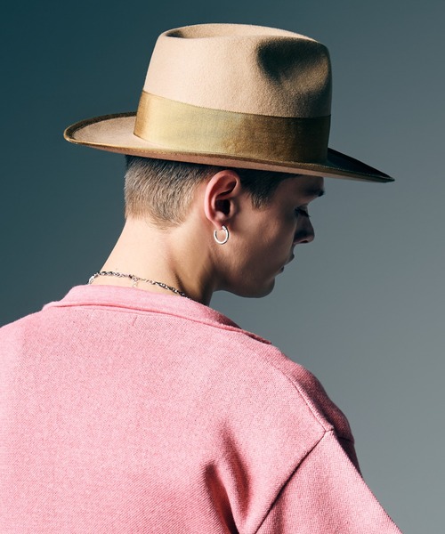 glamb（グラム）の「Wool Fedora Hat / ウールフェドラハット（ハット・メンズ・ベージュ/ブラック・FREE）」の8枚目の写真