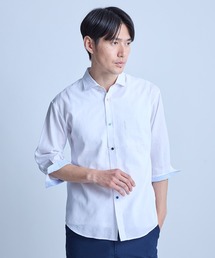 UNION STATION | 【COOLMAX】フレンチリネン7分袖シャツ＜マシンウォッシャブル・通気性＞(シャツ/ブラウス)
