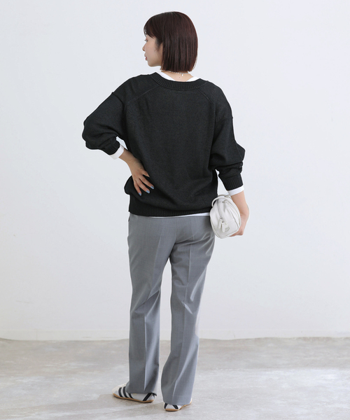 IENA(イエナ)の「コットンwashiニットプルオーバー(ニット/セーター・レディース・カーキ/ブラック・FREE)」の15枚目の写真