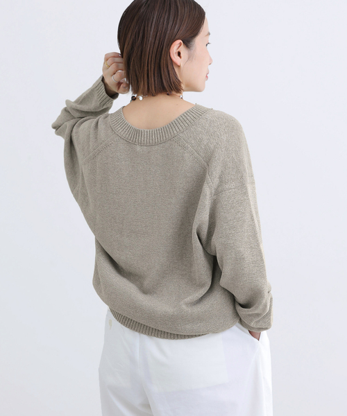 IENA(イエナ)の「コットンwashiニットプルオーバー(ニット/セーター・レディース・カーキ/ブラック・FREE)」の19枚目の写真