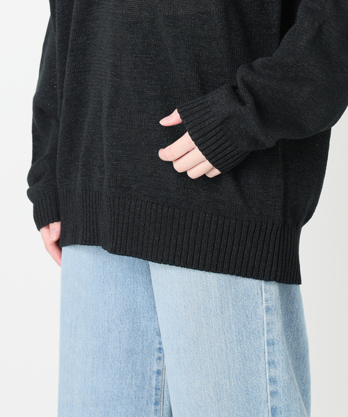 IENA(イエナ)の「コットンwashiニットプルオーバー(ニット/セーター・レディース・カーキ/ブラック・FREE)」の6枚目の写真