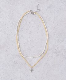 ビーズ2連ネックレス