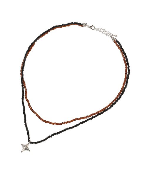 earth music&ecology（アースミュージックアンドエコロジー）の「ビーズ2連ネックレス（ネックレス・レディース・ブラック/アイボリー・FREE）」の9枚目の写真