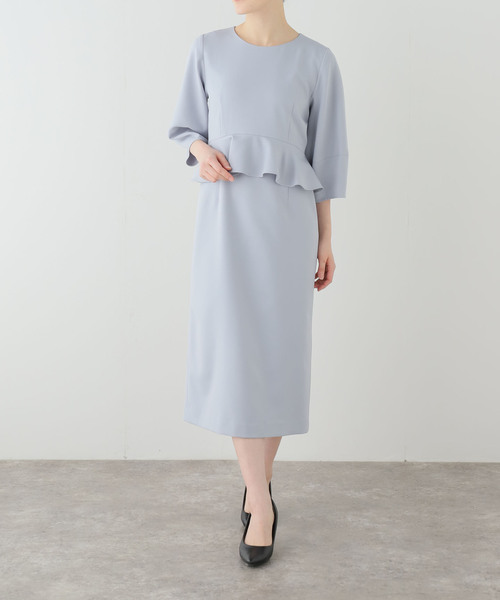 La TOTALITE（ラトータリテ）の「ペプラムサックワンピース（ワンピース・レディース・ネイビー/サックスブルー・36/38）」の22枚目の写真