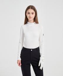 E.PARCA（イパルカ）の「シグニチャークロスオーバーベーシックモックネックシャツ（ホワイト）（Tシャツ/カットソー）」