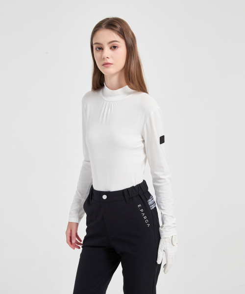 E.PARCA(イパルカ)の「シグニチャークロスオーバーベーシックモックネックシャツ(ホワイト)(Tシャツ/カットソー・レディース・その他・MEDIUM/LARGE/SMALL/X-SMALL)」の9枚目の写真