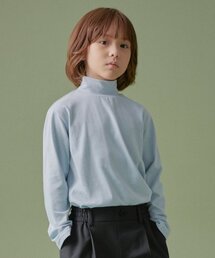 ベーシックタートルネック長袖Tシャツ[ブルーグレー]