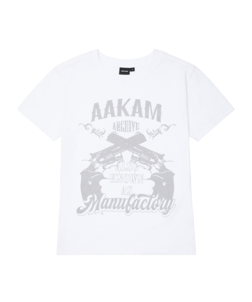 AAKAM(アーカム)の「Gun Lettering Half Top (White)(Tシャツ/カットソー・レディース・その他・1/2)」の1枚目の写真