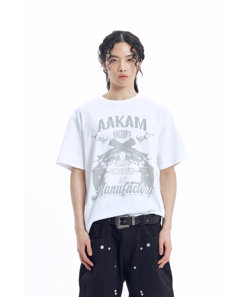 AAKAM(アーカム)の「Gun Lettering Half Top (White)(Tシャツ/カットソー・レディース・その他・1/2)」の5枚目の写真