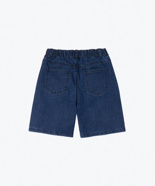 MUSINSA STANDARD KIDS（ムシンサスタンダードキッズ）の「[クールスタンダード] ワンタックワイドバンディングデニムショーツ [ディープインディゴ]（その他パンツ・レディース・その他・100/110/120/130/140/150）」の5枚目の写真