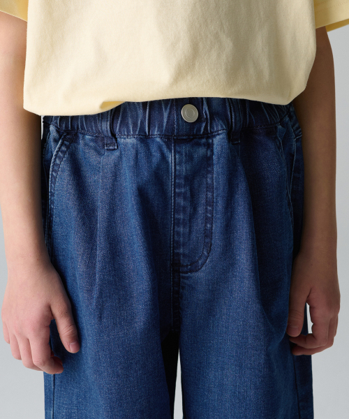MUSINSA STANDARD KIDS（ムシンサスタンダードキッズ）の「[クールスタンダード] ワンタックワイドバンディングデニムショーツ [ディープインディゴ]（その他パンツ・レディース・その他・100/110/120/130/140/150）」の6枚目の写真