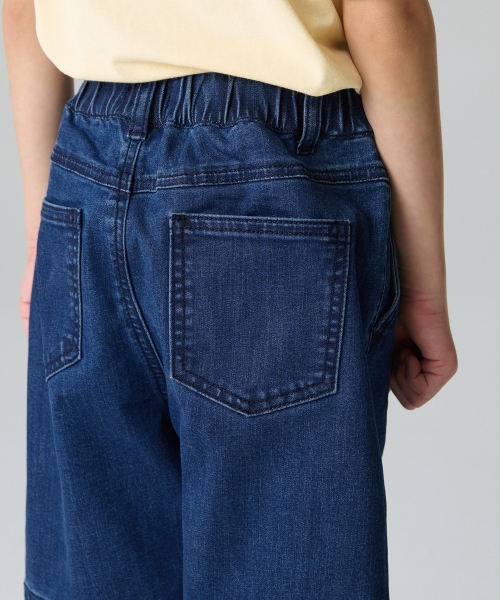 MUSINSA STANDARD KIDS（ムシンサスタンダードキッズ）の「[クールスタンダード] ワンタックワイドバンディングデニムショーツ [ディープインディゴ]（その他パンツ・レディース・その他・100/110/120/130/140/150）」の8枚目の写真