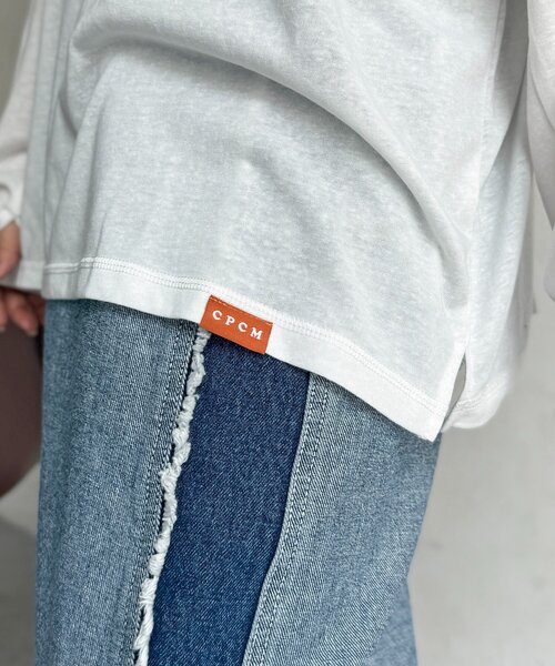 CPCM(シーピーシーエム)の「スラブシアーワンショルロンT(Tシャツ/カットソー・レディース・アイボリー/ブラック/オフホワイト/グレー/ブルー・FREE)」の10枚目の写真