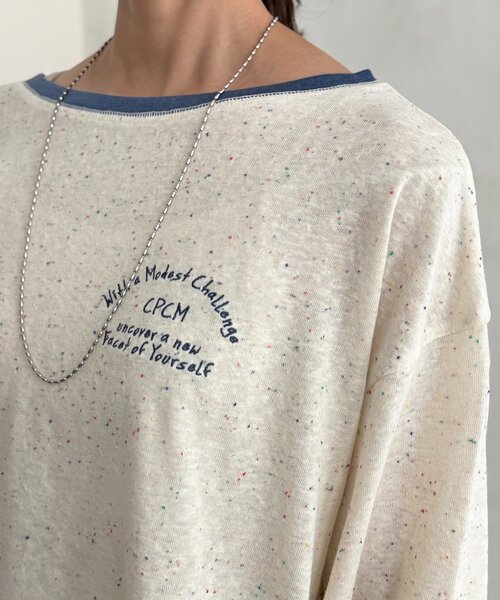 CPCM(シーピーシーエム)の「スラブシアーワンショルロンT(Tシャツ/カットソー・レディース・アイボリー/ブラック/オフホワイト/グレー/ブルー・FREE)」の16枚目の写真