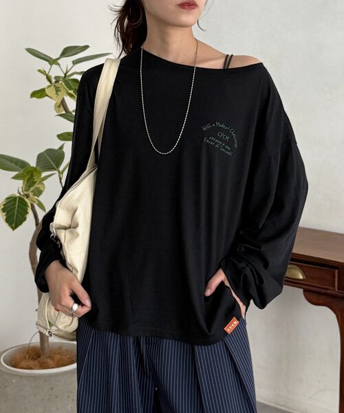 CPCM(シーピーシーエム)の「スラブシアーワンショルロンT(Tシャツ/カットソー・レディース・アイボリー/ブラック/オフホワイト/グレー/ブルー・FREE)」の17枚目の写真