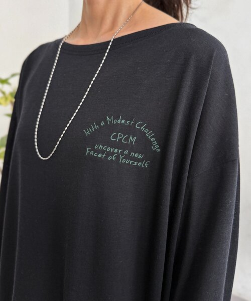 CPCM(シーピーシーエム)の「スラブシアーワンショルロンT(Tシャツ/カットソー・レディース・アイボリー/ブラック/オフホワイト/グレー/ブルー・FREE)」の22枚目の写真