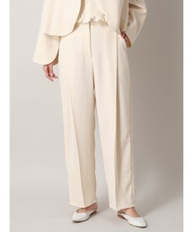 CIS. | CIS. タックテーパードパンツ ウォッシャブル ストレッチ ポリエステルカルゼ 無地(スラックス)