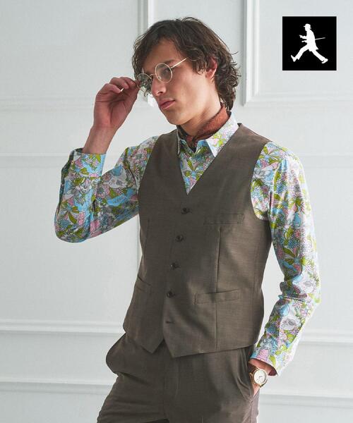 TAKEO KIKUCHI（タケオキクチ）の「【BOWLER HAT LABEL】TWトロピカルシャンブレー JAZZベスト（スーツベスト・メンズ・ダークブラウン・03/02）」の9枚目の写真