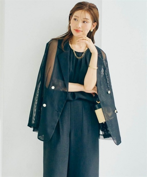 nissen（ニッセン）の「リネンライクバックツイストブラウス（セットアップ可）（シャツ/ブラウス・レディース・ベージュ/ブラック/ブルー系・M/S/LL/L）」の14枚目の写真