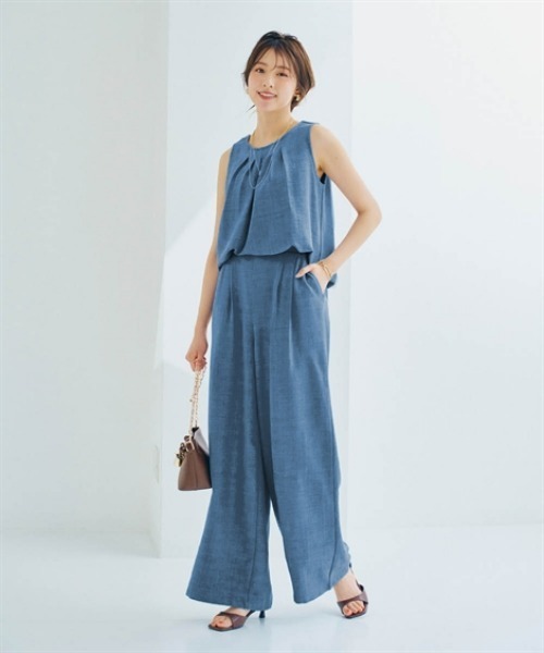 nissen（ニッセン）の「リネンライクバックツイストブラウス（セットアップ可）（シャツ/ブラウス・レディース・ベージュ/ブラック/ブルー系・M/S/LL/L）」の8枚目の写真