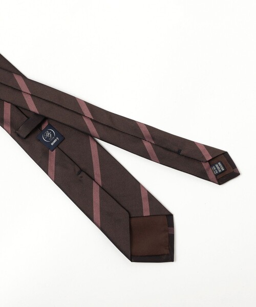 BEAMS F（ビームスエフ）の「シルク ストライプ ネクタイ（ネクタイ・メンズ・ネイビー/ブラウン・ONE SIZE）」の3枚目の写真