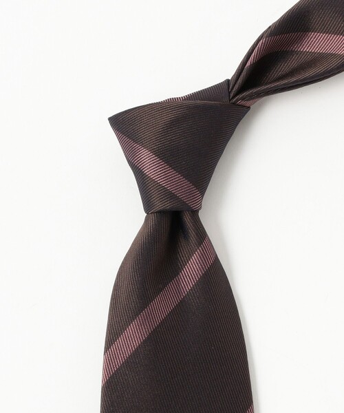 BEAMS F（ビームスエフ）の「シルク ストライプ ネクタイ（ネクタイ・メンズ・ネイビー/ブラウン・ONE SIZE）」の5枚目の写真