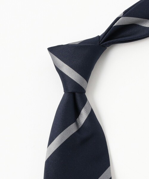 BEAMS F（ビームスエフ）の「シルク ストライプ ネクタイ（ネクタイ・メンズ・ネイビー/ブラウン・ONE SIZE）」の8枚目の写真