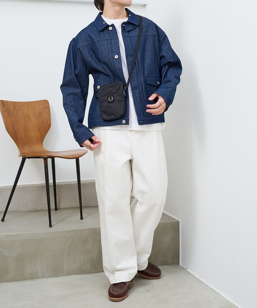 FRED PERRY（フレッドペリー）の「【FRED PERRY】CRINKLE NLYON SMALL SIDE L3341/クリンクル ナイロン ミニショルダーバッグ（ショルダーバッグ・メンズ・カーキ/ブラック・FREE）」の12枚目の写真
