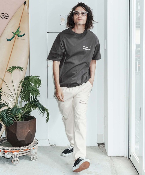 No Rain No Rainbow（ノーレインノーレインボー）の「mt10391-No Rain No Rainbow x 1minute 1second collaboration drawcord T-shirt Tシャツ(NR26S-30)（Tシャツ/カットソー・メンズ・チャコール/ホワイト/ブラック・XL/L/M）」の4枚目の写真