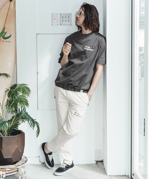 No Rain No Rainbow（ノーレインノーレインボー）の「mt10391-No Rain No Rainbow x 1minute 1second collaboration drawcord T-shirt Tシャツ(NR26S-30)（Tシャツ/カットソー・メンズ・チャコール/ホワイト/ブラック・XL/L/M）」の5枚目の写真